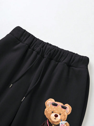 Slayr Women's Bear Print Drawstring Waist Jogger Sweatpants