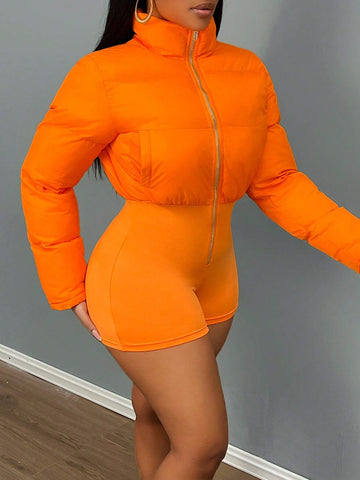 Women's Casual Zip-Up Jumpsuit