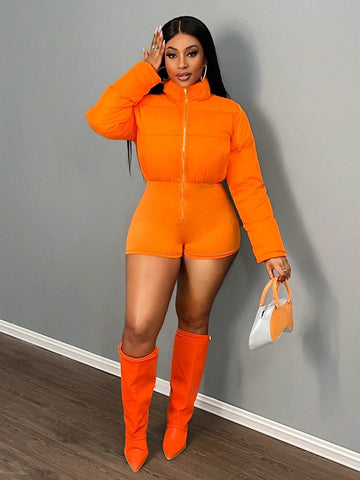 Women's Casual Zip-Up Jumpsuit