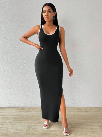 Women's Fashionable Color-Block Sleeveless Dress