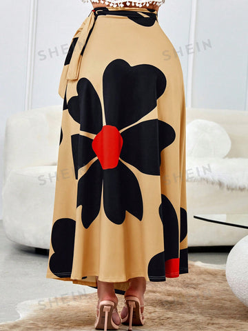 Slayr Women's Floral Wrap Tie Skirt
