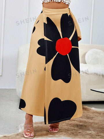 Slayr Women's Floral Wrap Tie Skirt