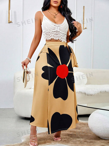 Slayr Women's Floral Wrap Tie Skirt