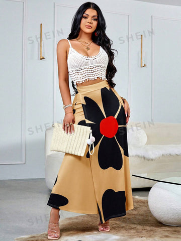 Slayr Women's Floral Wrap Tie Skirt