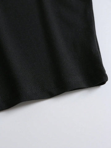 Women's Printed Backless Sleeveless Bodysuit With Cutout, Tight-Fitting Shorts