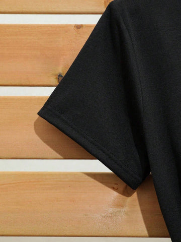 Slayr Women's Short-Sleeved T-Shirt With Printed Slogan And Heart Crew Neck Top