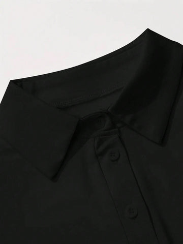 Women's Single-Breasted Slim Fit One-Piece Dress