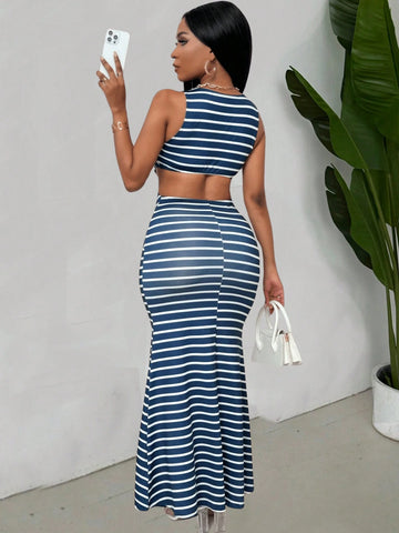 Women's Sleeveless Striped Dress