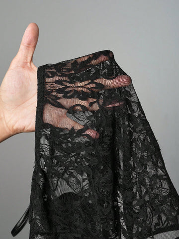 Women's Solid Color Sexy Lingerie With Beautiful Lace Patchwork