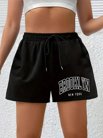 Slayr Women's Trendy Letter Print Shorts