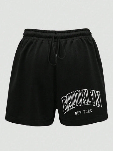 Slayr Women's Trendy Letter Print Shorts