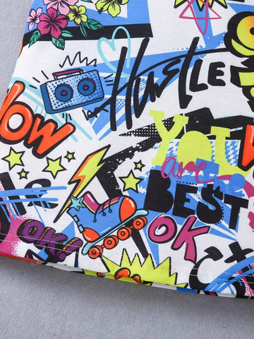 Streecool Kids Girls' Cool Graffiti Print Sleeveless Dress