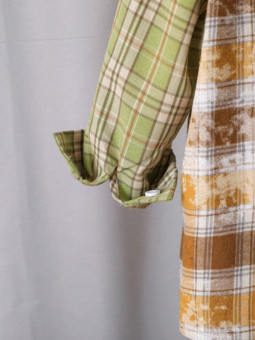 Streecool Kids Girls Ditsy Floral Casual Lace Trim Round Neck Blouse For Vacation, Suitable For Outings