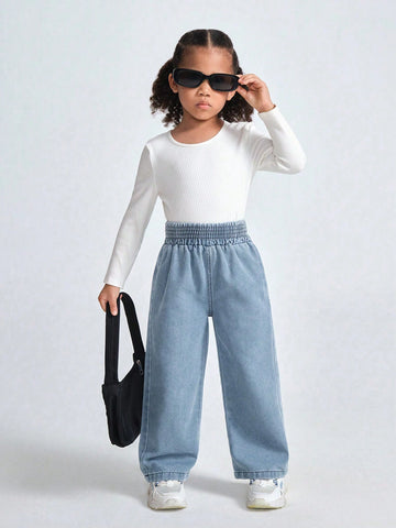 Streecool Kids Girls' Minimalist Ditsy Floral Back Pocket Skinny Flared Jeans