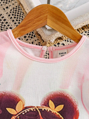 Streecool Kids Young Girl Lovely Princess Print Tulle Dress