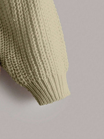 Streecool Kids Young Girls Sweater Three-Dimensional Twisted Rope, Braided, Asymmetrical Buttons, Casual And Versatile