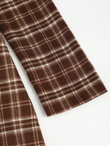 Retro Elegant Square Neck Plaid A-Line Gigot Sleeve Mini Dress, Autumn/Winter