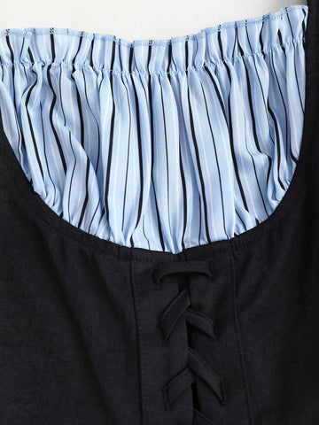 Sweetro Sweet Hot Girl Tie-Dye Collared Slimming Blouse, Patchwork Shirt Design, Long Sleeve Women Top