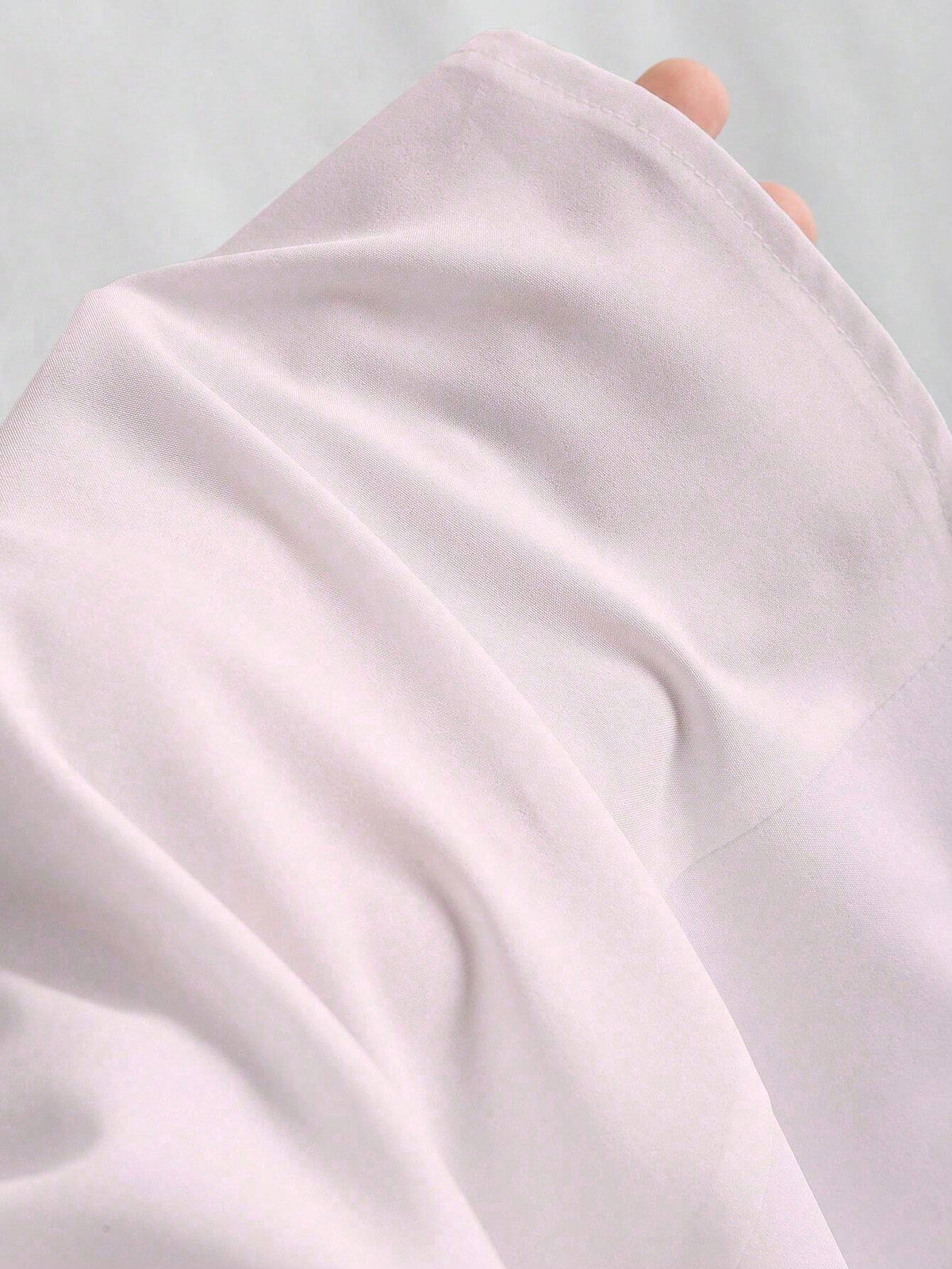 Women Elegant Simple Solid Color Gigot Sleeve Curved Hem Slim Fit Blouse