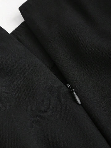 Sweetro Women's Slim Fit Slit Skirt With Bow Decoration