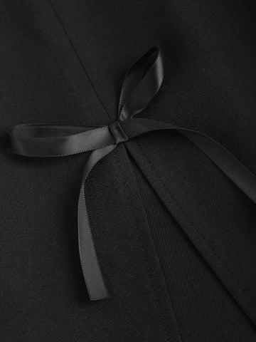 Sweetro Women's Slim Fit Slit Skirt With Bow Decoration