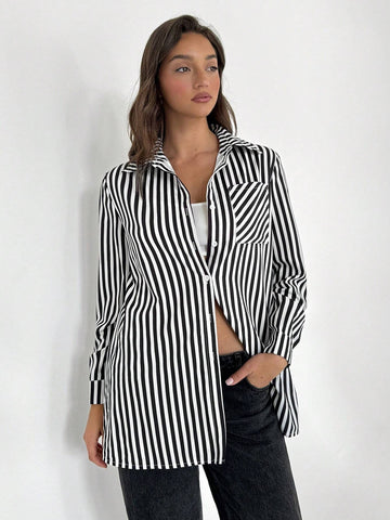 TRNDY Striped Casual Loose Versatile Shirt