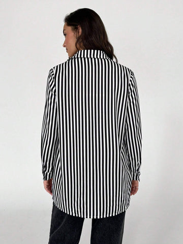 TRNDY Striped Casual Loose Versatile Shirt
