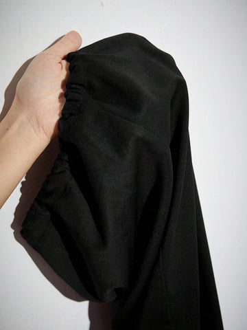 Tall Black Street Cargo Pocket Parachute Pants