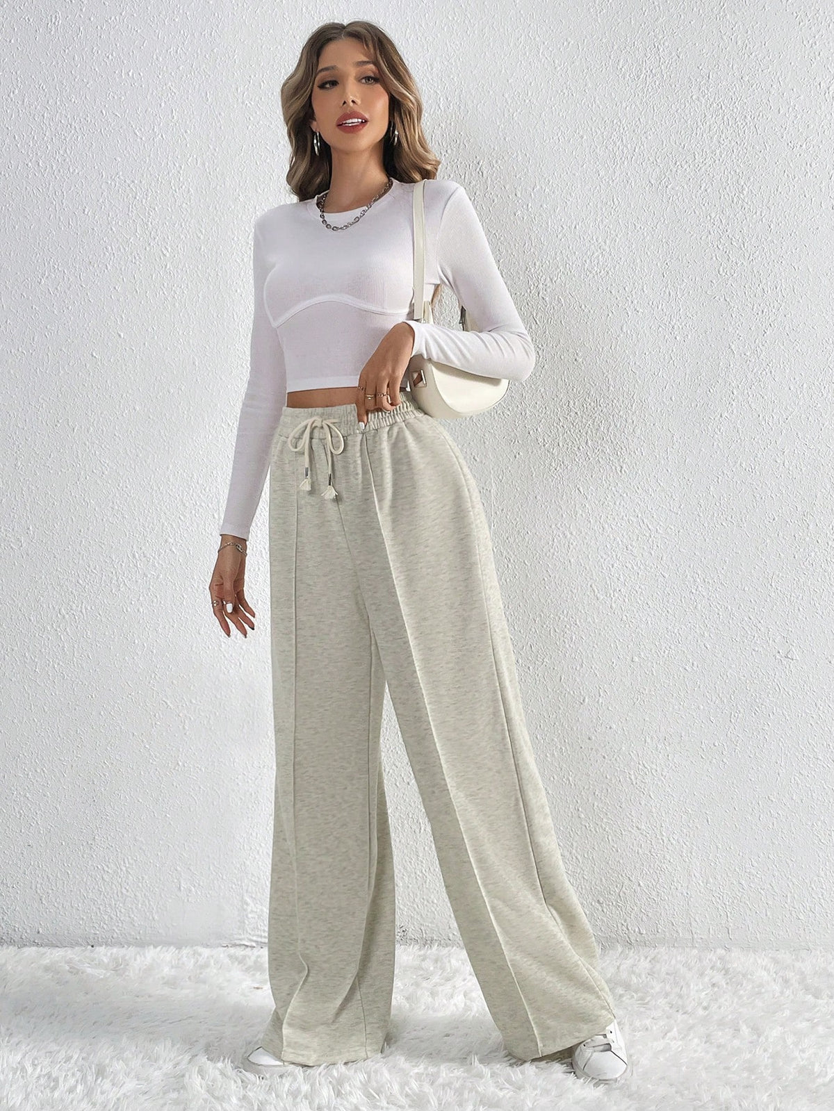 Tall Drawstring Waist Wide Leg Sweatpants
