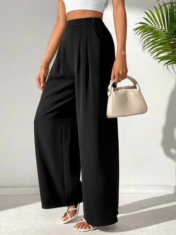 Tall Solid Color Casual Straight Pants