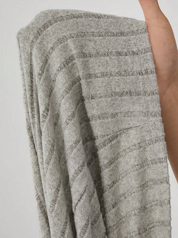 Solid Color High Neck Long Sleeve Textured Fabric Dress