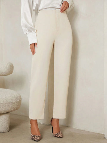 Tall Solid High Waist Straight Leg Pants