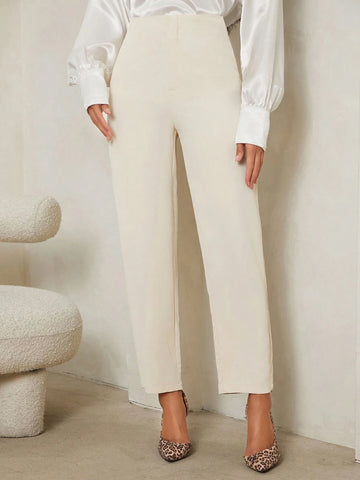 Tall Solid High Waist Straight Leg Pants