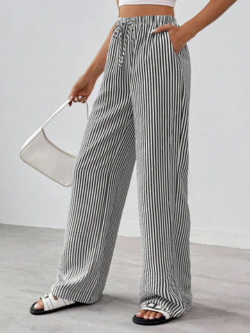 Tall Striped & Printed Casual Daily Wear Women Spring/Summer Long Pants
