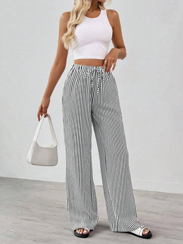 Tall Striped & Printed Casual Daily Wear Women Spring/Summer Long Pants