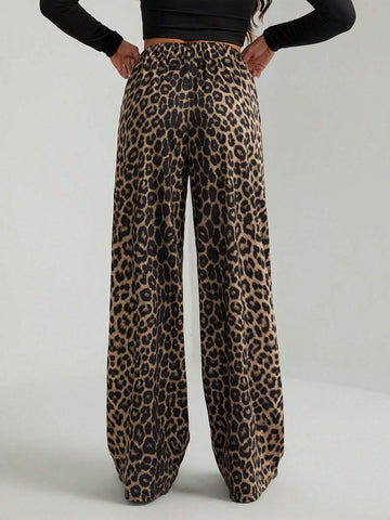 Tall Women Leopard Print Casual Lounge Pants