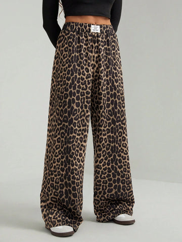 Tall Women Leopard Print Casual Lounge Pants