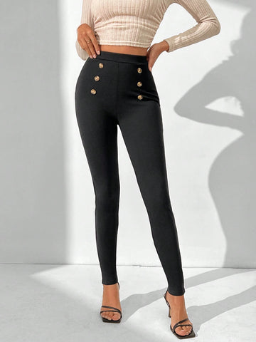 Tall Women's Double Breasted Decorated Pants