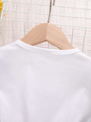 Toddler Girls Butterfly Print Ruffle Trim Mesh Overlay Dress