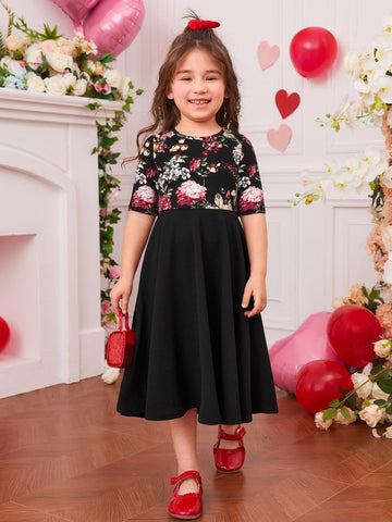 Toddler Girls Floral Print Dress