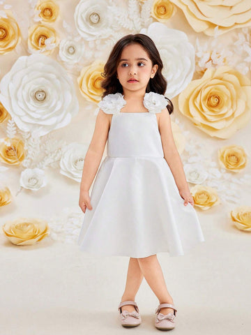 Toddler Girls' Floral Print Sleeveless Princess Dress, Ball Gown