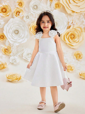 Toddler Girls' Floral Print Sleeveless Princess Dress, Ball Gown