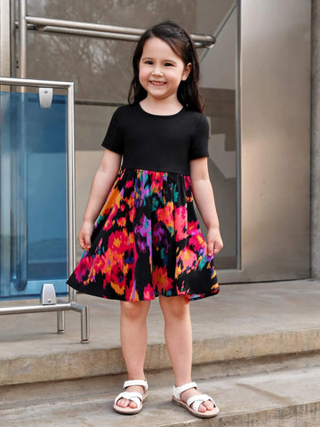 Toddler Girls Graphic Print Dress