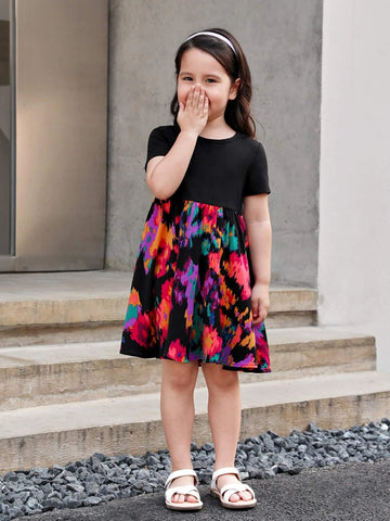 Toddler Girls Graphic Print Dress