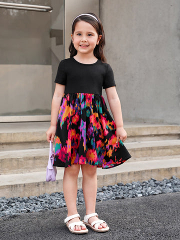 Toddler Girls Graphic Print Dress