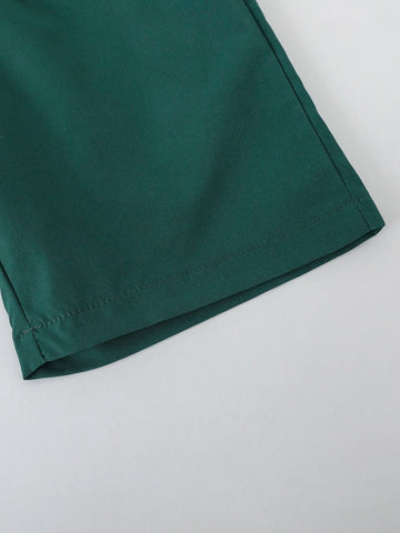 Tween Boy Striped Shirt & Drawstring Waist Shorts Without Tee