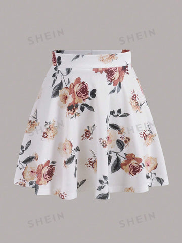 Unity Floral Print Flare Skirt