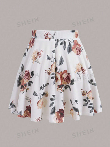 Unity Floral Print Flare Skirt