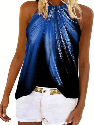 Unity Holiday Casual Colorful Printed Neck-Hanging Shirt