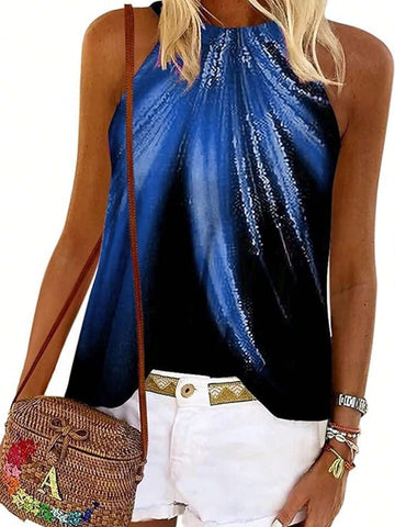 Unity Holiday Casual Colorful Printed Neck-Hanging Shirt